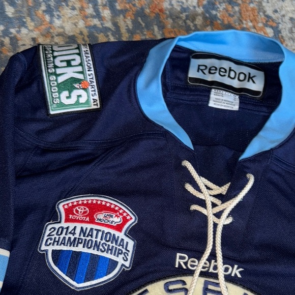 Reebok Navy and Light Blue Pittsburgh Elite Jersey Falk - Picture 3 of 9